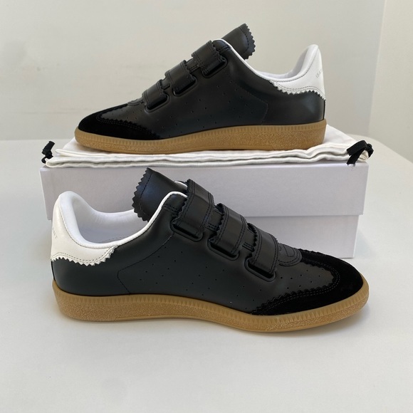 Isabel Marant Beth Sneaker in Black Leather/Gum Sole sz 38 New in Box - Picture 4 of 10